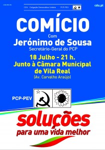 cartaz comicio CDU vila real junho2015