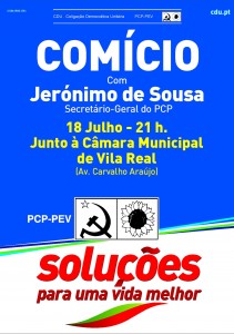 cartaz comicio CDU vila real junho2015